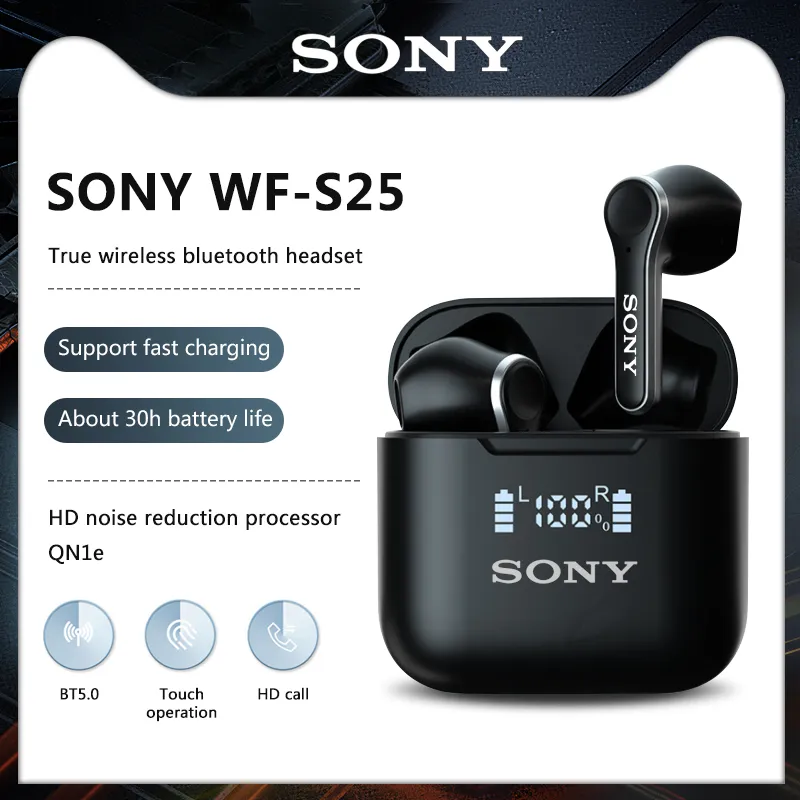 Original One year warranty SONY WF S25 True Wireless Bluetooth Headset Sports Headset Mobile Phone Call In ear Headset with Wheat Sports Headset for Apple Android Huawei Lazada PH