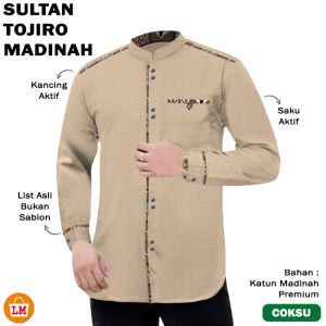 Baju Koko Pria Muslim SULTAN TOJIRO MADINAH Katun Premium M-3XL Termurah