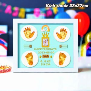 in dấu chân tay bé sơ sinh khung in dấu chân tay an toàn lưu giữ dấu chân tay cho bé