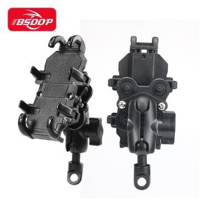 Cellphone Holder For Motorcycle Shock Absorbing and Anti-Vibration Riding Navigational Mount Clamp Type/Mirror Type