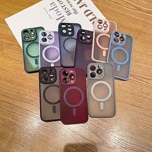 Manufacturers built-in protector with magnetic attachment compatible with 16promax Phone case 15iphone14 Full Coverage Anti-Fingerprint