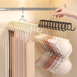 JHKJF 3Pcs Stainless Steel Suspender Hanger Space Saving 360 Degrees Rotating Underwear Vest Storage Hanger Portable with 20 Hooks Tie Belt Hanger for Home