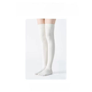 Thin Japanese-Style High-Compression Slimming Over-The-Knee Socks/Spring Summer Lightweight Trendy Solid Color Stockings/Womens Slim Fit Hosiery