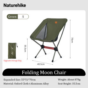 NatureHike New Camping Chair Foldable Chair Portable Chair Folding Chair Foldable Stool Chair Beach Moon Chair Fishing BBQ Garden Stool Ultralight Office Home Seat Camping Equipment Outdoor Furniture Balcony Chair YL08-10