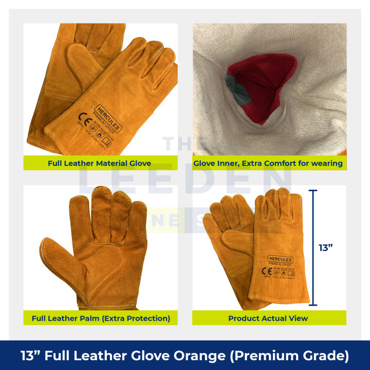 Hercules%20Full%20Leather%20Gloves%20Orange%20(Premium%20Grade)%2013"%20by%20Leeden%20Online%20Store%20-%20Image%204