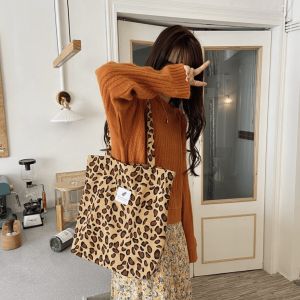 LEOPARD PRINTED TOTE BAG KOREAN SHOULDER BAG
