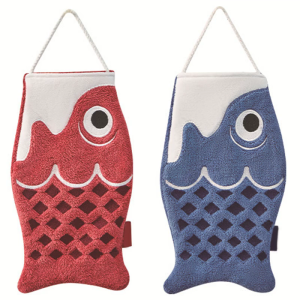 Japanese Carp Hand Towel Hanging Type for Bathroom and Kitchen Creative Cartoon Bath Towel Dry Your Hand Instantly