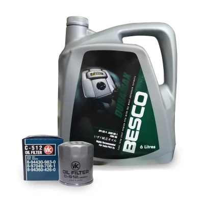 BESCO Duramax Genuine Isuzu Engine Oil 10W-30 Oil Change Package for Isuzu Crosswind / Hilander / Fuego / IPV / NHR ( 6 liters + Oil filter )
