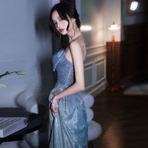 Starry Night Host Dress for Banquet Stage Performance Evening Gown Vocal Arts Exam Chorus Costume