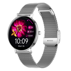 Rainbuvvy I232 AMOLED SmartWatch Ultra-thin Stainless Steel IP68 Waterproof For Calling Blood Pressure Heart Sleep Monitor