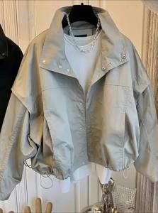 Áo khoác gió ngắn cho phụ nữ Hàn Quốc áo khoác mùa xuân thu áo khoác nữ rộng rãi áo khoác mới cho phụ nữ áo khoác gió màu trơn