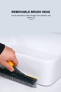 2 in 1 Crevice Brush Gap Cleaning+Scraper Groove Broom Multi-Purpose Corner Slot Brush V Head