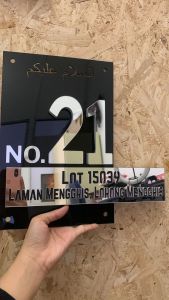 Modern House Number Plate Acrylic 3D - 30cm x 30cm Custom Made Laser Cut