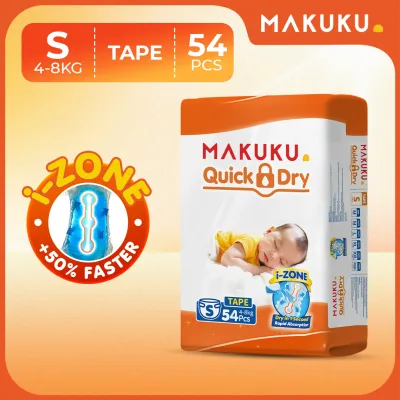 【1 BAG ONLY】MAKUKU Diaper Quick Dry Tape and Pull Up Pants 50pcs Baby M L XL XXL XXXL Ultra Thin Soft and Breathable