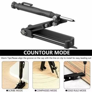Alat Ukur Penanda Kayu Pengukuran Garis Sudut Multifungsi Penggaris Pertukangan Copy Contour Gauge Serbaguna Praktis Wood Marking Tool