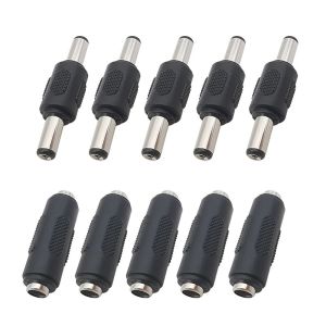 ZM10Q แบบตรง 5.5มม. 2.1มม. หญิงกับหญิง อะแดปเตอร์ติดตั้งแผง ปลั๊กตัวเชื่อมต่อ แจ็คปลั๊กไฟ DC ขั้วต่อซ็อกเก็ต DC หัวแปลง DC อะแดปเตอร์ไฟ DC