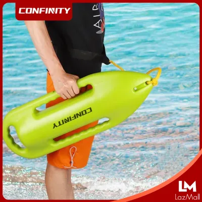 CONFINITY Professional Swimming Life-Saving Tool Life Buoy Made Of High-Strength Plastic Buoyancy 150n Load 150kg | Mergency Lifeguard Float | Professional Rescue Can | Open Water Swim Buoy | Lifeguard Rescue Can Watersports Fishing Kayaking Boating