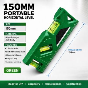 Mini Spirit Level 150-200mm  Portable Horizontal Level ABS Bubble Level Ruler Measuring Tool Green