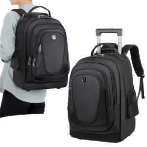 Premium Business Trolley Laptop Backpack Bag 2 Wheels Cabin Travel Bags Waterproof For Men Women College School Student - SG Stock