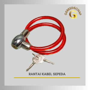 Gembok Kabel Rantai Depan Sepeda Anti Maling Warna Merah