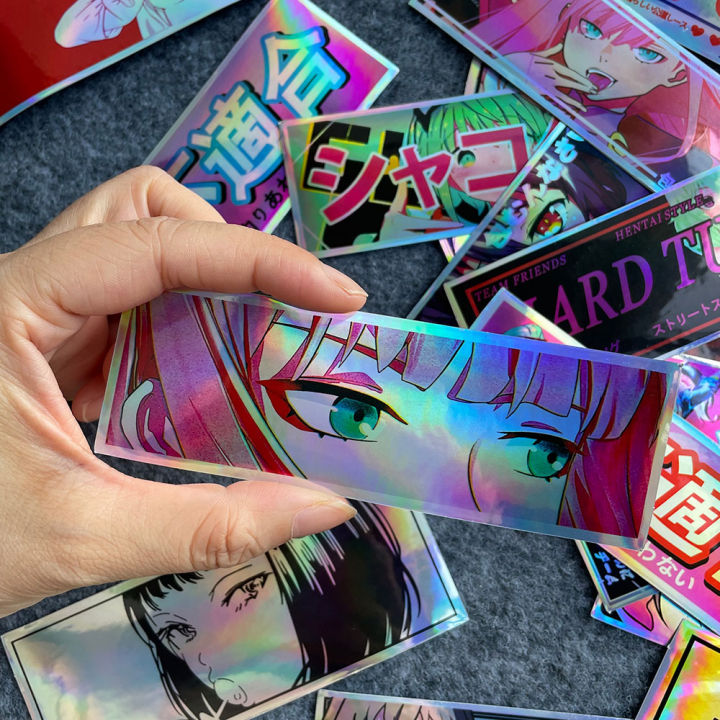 Anime Heart Eyes Cyberpunk WAIFU JDM Vinyl Sticker - Bumper Decal For Car, Laptop