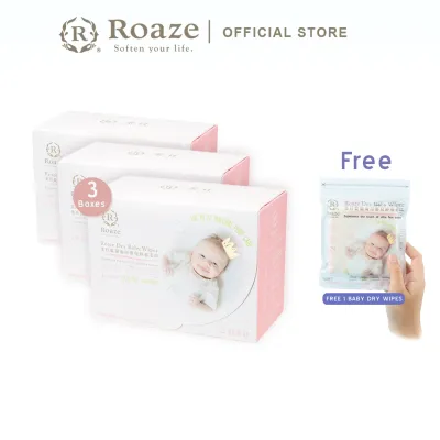 Roaze Dry Baby Wipes (Gentle) 160pcs x 3 Boxes (dry & wet Use)