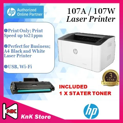 HP LASER 107A / 107W WIFI WIRELESS MONOCHROME LASER PRINTER M12A M12W
