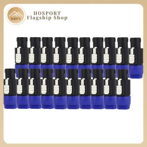 【HRFS】 20 Pcs Audio Cable Adapter Connectors 4 Pole Audio Speaker Plug Twist Lock NL4FC for Amplifier
