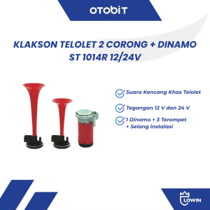 klakson 2 terompet dinamo klakson dinamo 2 corong klakson dinamo 12V dan 24V ST1014R Mobil dan Truk