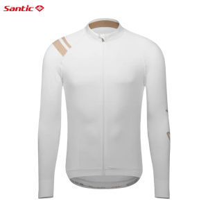Santic ผู้ชายเสื้อเจอร์ซีย์นักปั่นฤดูใบไม้ผลิฤดูใบไม้ร่วงกระเป๋าระบายอากาศได้ดีกันลมแขนยาวเสื้อแจ็คเก็ตจักรยานจักรยานด้านบน