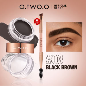 O.TWO.O 2 In 1 Eyebrow Cream& Bow Wax With Brush 3 Colors Long Lasting Waterproof Eye Brow Tint Enhancers Cosmetics Makeup