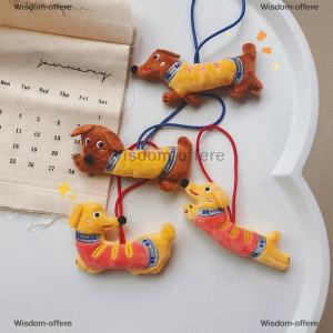 [COD] Wisdom-offere Kawaii Dachshund Plush Doll Cartoon Stuffed Puppy Keychain Pendant Backpack Charm Lovely Bag Hanging Decoration Kid Gifts