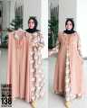 Surizki Gamis Shakila Mix Ceruty Model Terbaru Bahan Berkualitas Resleting depan Bisa Untuk Busui. 