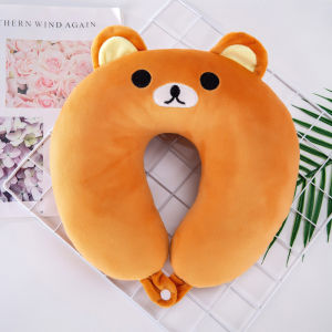 ⚡Cute Foam U-shaped Neck Pillow U Shape with Button Car Neck Office Cute Plush Cervical Portable Travel Character Design Soft Spine Driving Student Nap