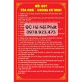 Bảng hiệu nội quy nhà trọ, chung cư, tòa nhà chất liệu alu - Biển hiệu nội quy nhà trọ, Chung cư mini chuẩn phổ biến. 