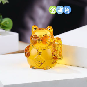 招财猫  Lucky Cat 水晶 招财 纳福 客厅 汽车 家居摆件 办公室 装饰品 開光水晶 招财猫 開運 招財 納福 招财 聚宝盆 风水 元宝 Feng Shui