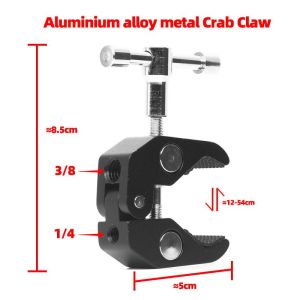 Aluminum alloy Crab Claw for Camera Clamp Tongs Pliers Clip Bracket Tripod Monopod Studio Flash Arm Camera Metal Accessories