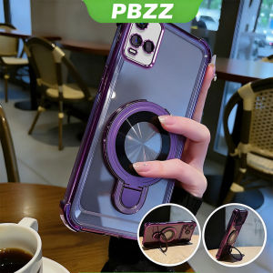 Case For VIVO Y21 Y21S Y21A Y21T Y33T Y33S Y21G Phone Casing Softcase Silicone Shockproof Cover New Design Aesthetic Airbag Transparent Cute Pink With Holder For Girls