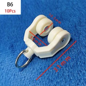 OKDEALS 10Pcs Curtains Hook Ring Slider Curtain Wheels Rail Furniture Hardware Straight Curved Track Rollers Curtain Rod Pulley Hanging Curtain Track Accessories