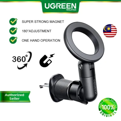 UGREEN Magsafe Car Mount Air Vent Magnetic Phone Holder Flexible Phone Mount Strong Magnet Metal Ring for iPhone 16 15