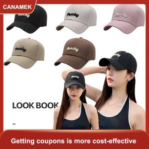 【CANAMEK 】 Sweet Peachy Letter Embroidery Baseball Hat For Women Korean Girl Peaked Cap Outdoor Soft Cotton Snapback Sun Visors Hat