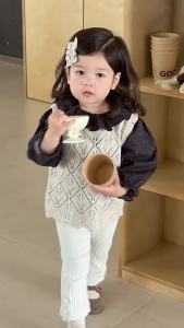 Baby clothes for autumn 2026 Korean-style childrens clothing for girls autumn set with doll shirt and leggings