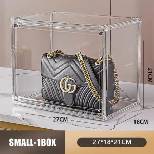 DEEYO Elegant Clear Acrylic Toy Display Case with Secure Locking Mechanism and Mounting Base