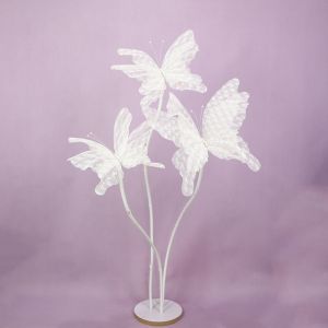 MARBLEX Giant Flower Organza Flower Decoration Artificial Yarn White Lace Wedding Background Decoration Hotel Decoration Handmade Lace Simulation Flowers Wedding Party