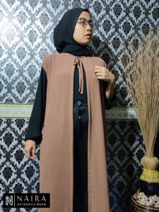Naira - Cardigan Tali Belah Samping - Outer Ceruty Babydoll - Tanpa lengan - Rompi - long outer - Kanaya trend - Long cardi - cardigan - outer - Long outer - cardigan ceruty - Terbaru murah