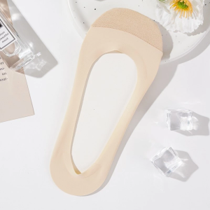 5/3/1pairs Women Ice Silk Boat Socks Cotton Bottom Socks Anti-Slip Non-Dropping Heel Soft Moisture Wicking Deodorant Shallow Women Boat Socks