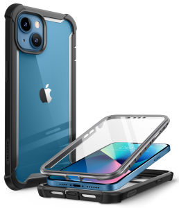 i-Blason Ares Case for iPhone 13 6.1 inch 2021 Release Dual Layer Rugged Clear Bumper Case with Built-in Screen Protector