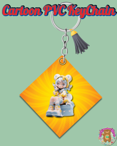 Customize Cute 3D girls Square Keychain with Tassel - Sold per pc - 40 Different Designs - Accessories Decorations and Souvenirs