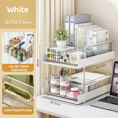 SG Multi-Functional Storage Rack /Under Desk Push Pull Drawer Rack/ High Capacity Table Organizer Mobile Trolley With Wheel