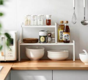 *SG Stock* Cabinet Tiered Shelves Space Saver Organizer Rack Cabinet Rack Countertop Organizer Rack Kitchen Shelf Kitchen Rack Dishes Storage Rack Cups Organizer Rack Desktop Organizer Rack Under Sink Organizer Rack Pan and Pot Storage Rack